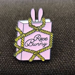 Pink and Yellow Rope Bunny Pin
